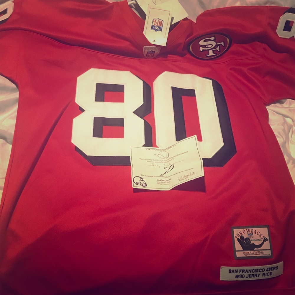 49ers Jerry Rice Authentic Signed Red Jersey